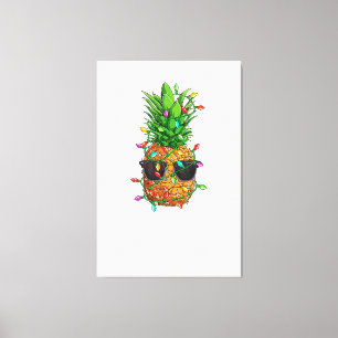 Kerstmis in juli Pineapple Xmas Summer Man W Canvas Afdruk