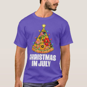Kerstmis in juli Pizza Xmas Beach Summer Vac T-shirt