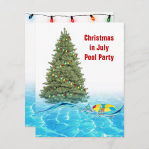 Kerstmis in juli Pool Party Kaart