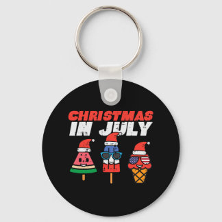 Kerstmis In Juli Popsicles Ijs Peuter Kinderen Sleutelhanger