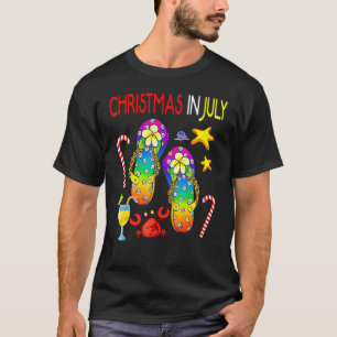 Kerstmis in juli regenboogvaarders met Teenslipper T-shirt