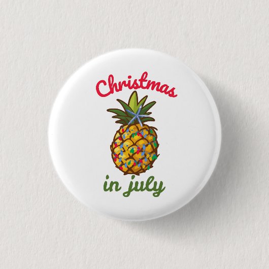 Kerstmis in juli ronde button 3,2 cm (Voorkant)