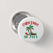Kerstmis in juli ronde button 3,2 cm (Voorkant /achterkant)