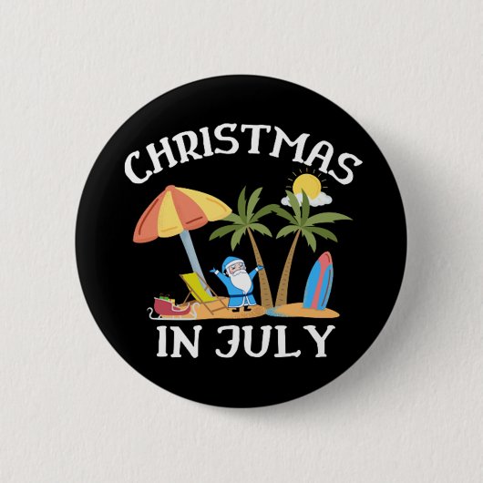 Kerstmis in juli ronde button 5,7 cm (Voorkant)