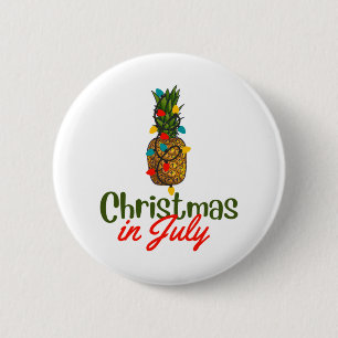Kerstmis in juli ronde button 5,7 cm