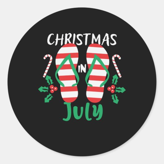 Kerstmis in juli ronde sticker (Voorkant)