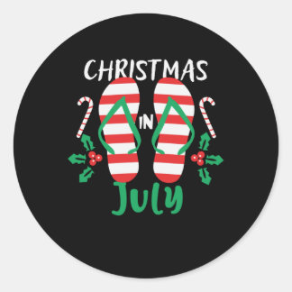 Kerstmis in juli ronde sticker