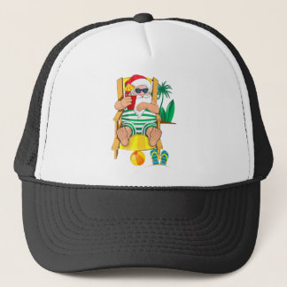 Kerstmis in juli Santa Beach Tshirt Hawaiian Trucker Pet