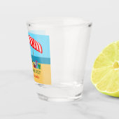 Kerstmis in juli Santa Claus Beach Party Shot Glas (Rechts)