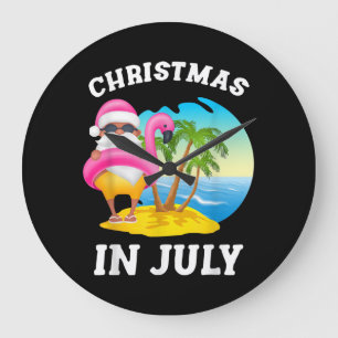 Kerstmis in juli Santa Flamingo Pool Summer Grote Klok