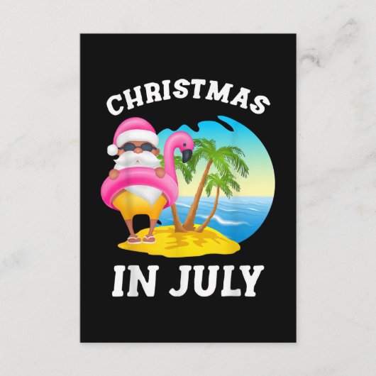 Kerstmis in juli Santa Flamingo Pool Summer Informatiekaartje (Voorkant)