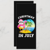 Kerstmis in juli Santa Flamingo Pool Summer Kaart (Voorkant / Achterkant)