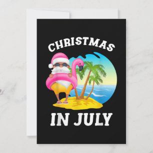 Kerstmis in juli Santa Flamingo Pool Summer Kaart