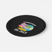 Kerstmis in juli Santa Flamingo Pool Summer Papieren Bordje (Gekanteld)