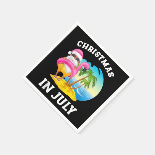 Kerstmis in juli Santa Flamingo Pool Summer Servet (Hoek)