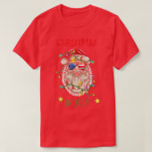 Kerstmis in juli Santa Hat Sunbril American Fl T-shirt (Design voorkant)