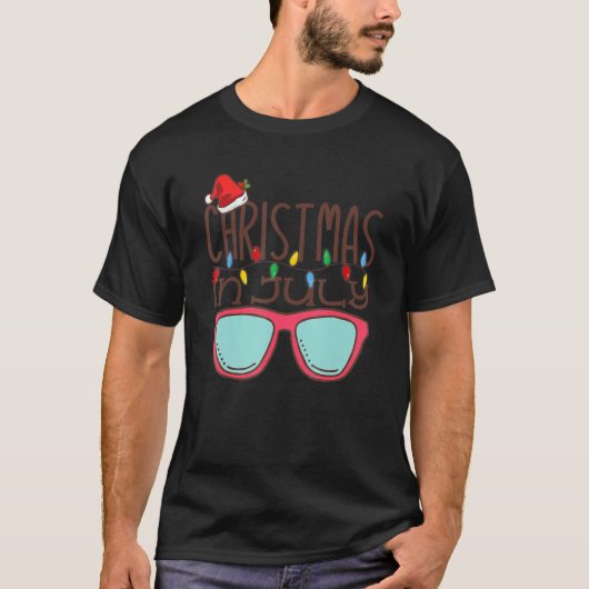 Kerstmis in juli Santa Hat Sunbril Beac T-shirt (Voorkant)