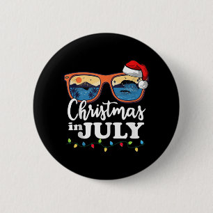 Kerstmis in juli Santa Hat Sunbril Vaca Ronde Button 5,7 Cm