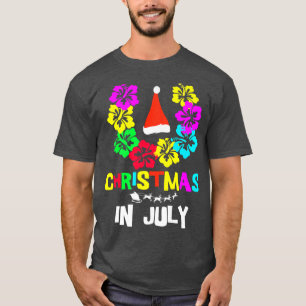 Kerstmis in juli Santa Hat Sunbril Vaca T-shirt