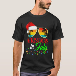 Kerstmis in juli Santa Hat Sunbril Vaca T-shirt