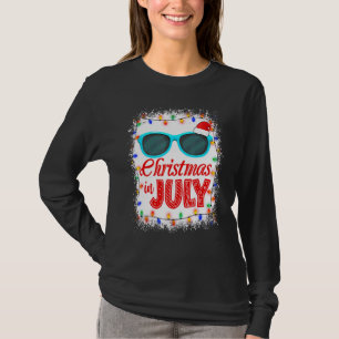 Kerstmis in juli Santa Hat Sunbril Vaca T-shirt