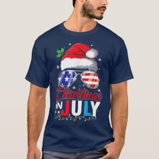 Kerstmis in juli Santa Hat USA T-shirt