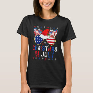 Kerstmis in juli Santa Hat Zonnebril 4e zomer T-shirt