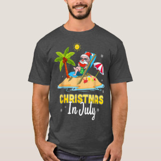 Kerstmis in juli Santa Hawaiian Beach Summer Vaca T-shirt