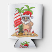 Kerstmis in juli Santa Hawaiian Summer Surf Surfi Blikjeskoeler (Voorkant)