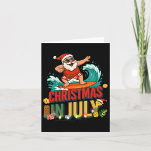 Kerstmis in juli Santa Hawaiian Surfing Gifts Sum Kaart