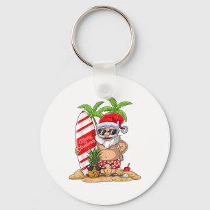 Kerstmis in juli Santa Hawaiian Surfing Gifts Sum Sleutelhanger