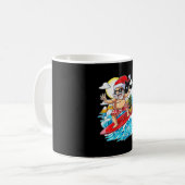Kerstmis in juli Santa Hawaiian Surfing Koffiemok (Voorkant links)