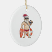 Kerstmis in juli Santa Lifeguard Keramisch Ornament (Rechts)