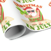 Kerstmis in juli Santa met Surfboard Cadeaupapier (Rol Hoek)