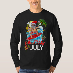 Kerstmis in juli Santa Summer Beach Vacking Flip T-shirt