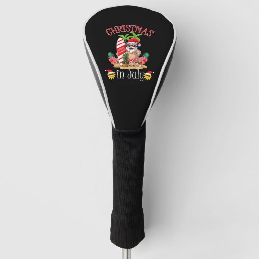 Kerstmis in juli Santa Summer Beach Vacking Golfheadcover (Voorkant)