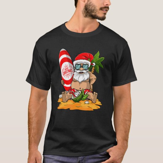 Kerstmis in juli Santa Summer Beach vakantie 8 T-shirt (Voorkant)