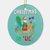 Kerstmis in juli Santa Summer Coast Hawaii Keramisch Ornament (Links)