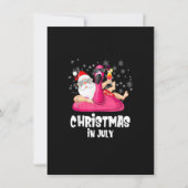Kerstmis in juli Santa Summer Flamingo Pool Float Kaart (Voorkant)