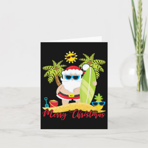 Kerstmis in juli Santa Summer Surfing Beach Surf Kaart
