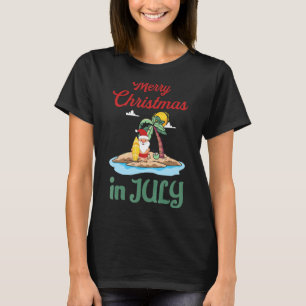 Kerstmis in juli Santa Summer Vacking Beach T-shirt