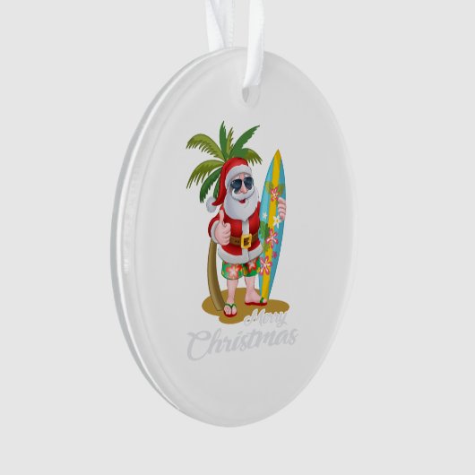 Kerstmis in juli Santa Surf Hawaiian Man Ornament (voorkant)