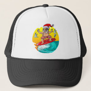 Kerstmis in juli Santa Surf Hawaiian Man Trucker Pet