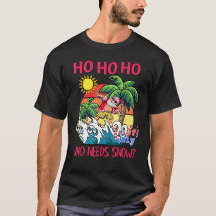 Kerstmis in juli Santa Surfing Summer Beach Vaca T-shirt