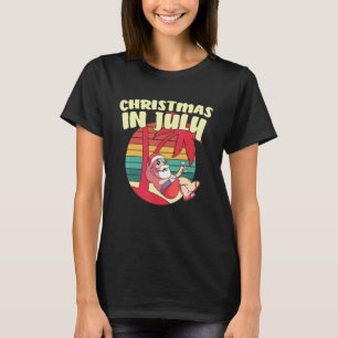 Kerstmis in juli Santa Zomer Vakantie Strand 4 T-shirt