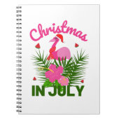 Kerstmis in juli schattige zomerflamingo notitieboek (Voorkant)