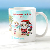 Kerstmis in juli Schattigee Santa Tropical Summer Koffiemok