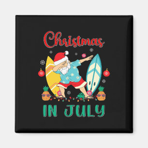 Kerstmis in juli shirt grappige kerstman zomer str magneet