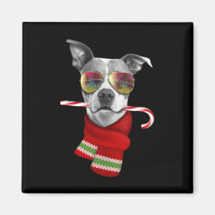 Kerstmis in juli shirt Pitbull Zonnebril Hond Lief Magneet