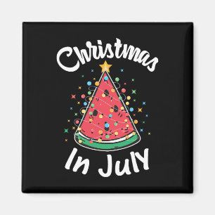 Kerstmis in juli shirt watermeloen kerstboom magneet